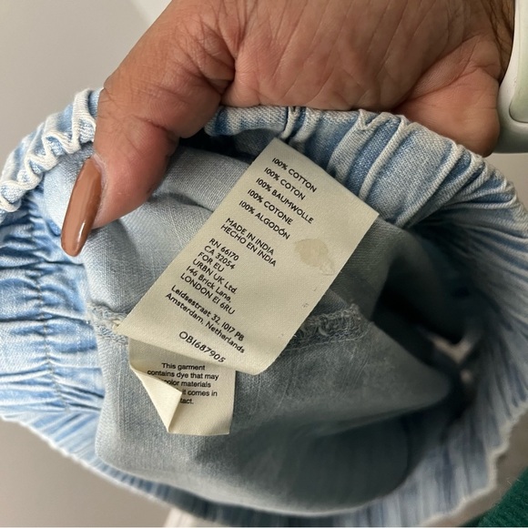 We The Free Get Free Chambray Blue Pull-On Shorts XL Casual Pull On Cotton Boho - Picture 7 of 9